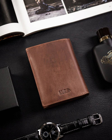 Große vertikale Herren Geldbörse aus echtem Leder – Peterson