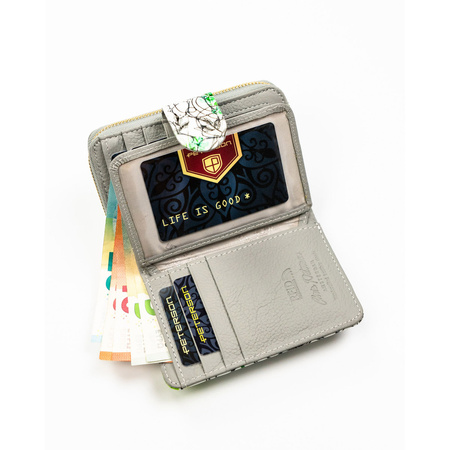 Geräumige, grüne Damen Geldbörse aus Leder mit RFID-Schutz – Peterson