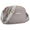 Nylon-Damen-Umhängetasche in Grau, mit Reißverschluss und Magnetclip verschließbar - Peterson