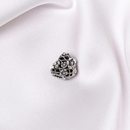 Silberner Charm Herz mit Blumen für Modulararmband – Peterson