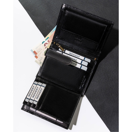 Herren Geldbörse aus Leder für Dokumente mit RFID – Rovicky