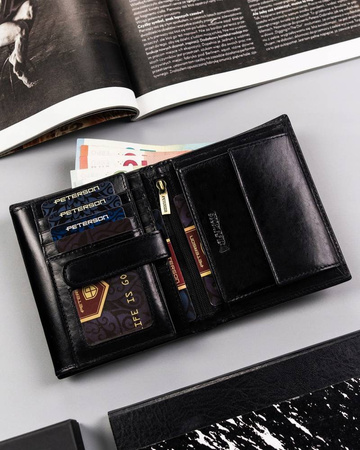Große Herren Geldbörse aus Leder ohne Verschluss – Peterson
