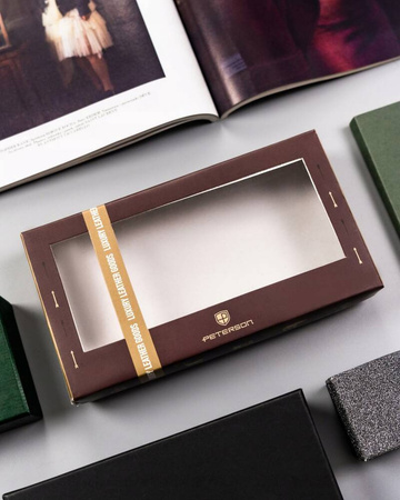 Große Damen Geldbörse aus Leder mit Bügel- und Druckknopfverschluss – Peterson