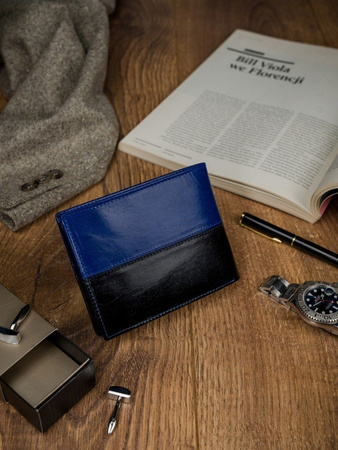 Herren Geldbörse aus Leder, quer, klappbar – Rovicky