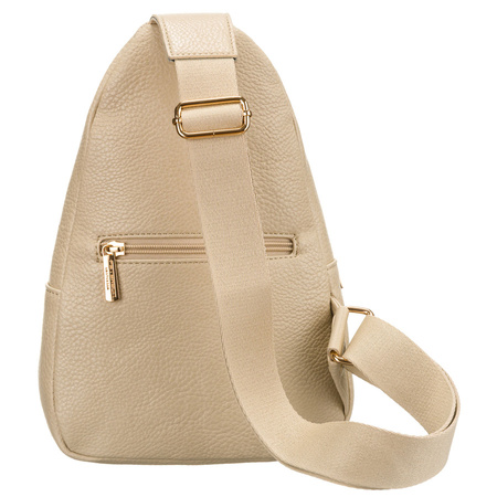 Moderne, funktionale beige Damen Gürteltasche Crossbody aus Öko-Leder – Peterson
