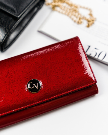 Klassische Damen Geldbörse mit Druckverschluss aus Lackleder – Cavaldi