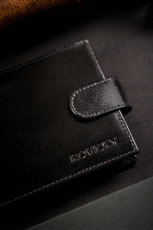 Große Herren Geldbörse aus Leder mit Druckknopf – Rovicky