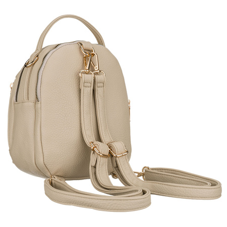 Kleiner Damen-Rucksack aus Öko-Leder in Hellbeige – Rovicky