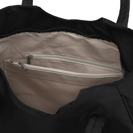 Schwarze, städtische Damen-Shopper-Tasche aus Polyester, einteilig – Peterson