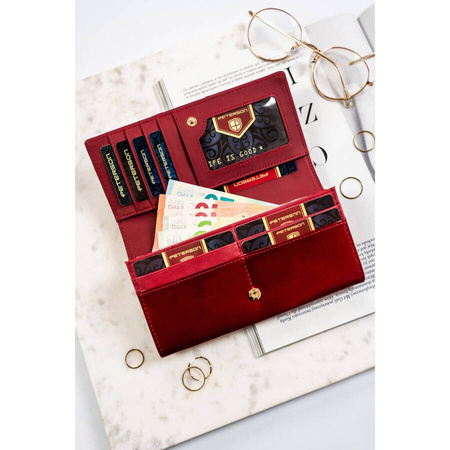 Klassische rote Damen Geldbörse aus Lackleder – Peterson