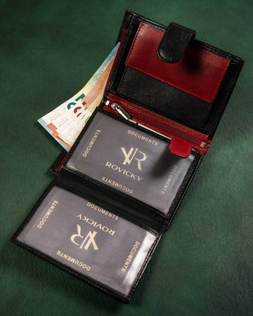 Originelle Herren Geldbörse aus Leder mit Druckverschluss – Rovicky