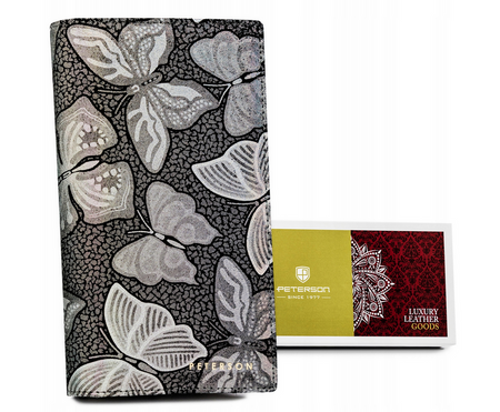 Große Damen Geldbörse im Hochformat mit Reißverschluss und Magnetverschluss – Peterson