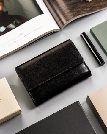 Mittlere Damen Geldbörse aus Leder mit Druckknopf – Peterson