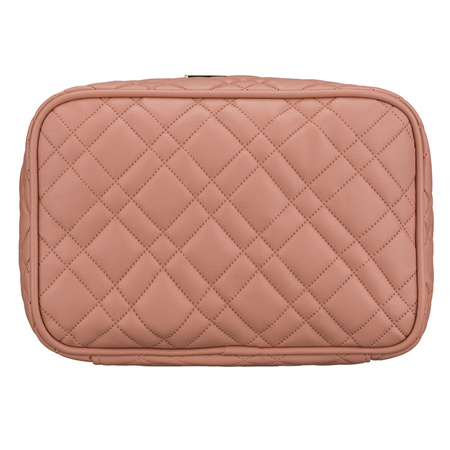 Rosa gesteppte Kosmetiktasche aus synthetischem Stoff mit Reißverschluss – Peterson