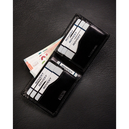 Kartenetui klein querformat schwarz aus Leder – 4U Cavaldi