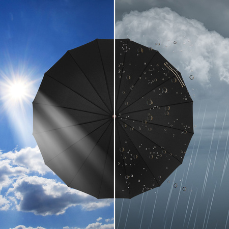 Großer, eleganter Behörden-Regenschirm in Schwarz – Peterson