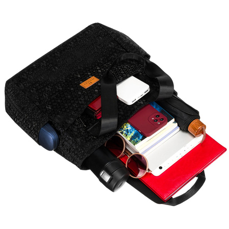 Schwarze Shopper-Tasche aus Stoff – Rovicky