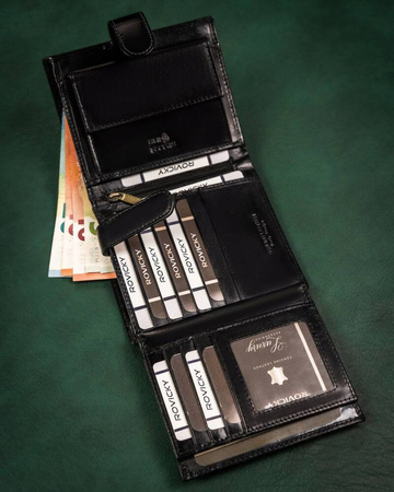 Große Herren Geldbörse aus Leder mit RFID-Schutz – Rovicky