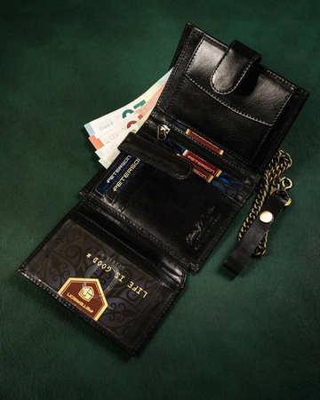 Mittelgroße Herren Geldbörse aus Leder mit Kette – Peterson