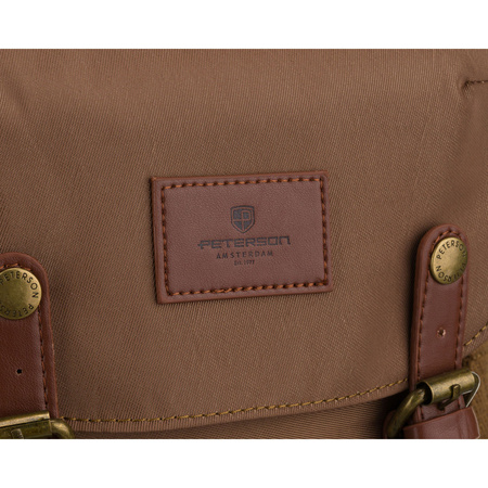 Damen-Rucksack aus Polyester und Öko-Leder in Braun, Ein-Kammer-Modell - Peterson