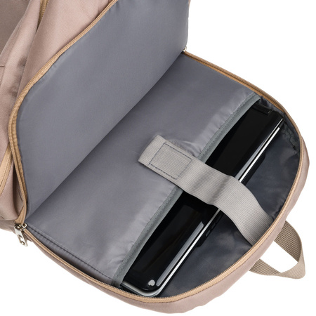 Geräumiger Sport-Rucksack aus Nylon in Beige mit verstellbaren Trägern – Peterson