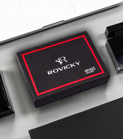 Große Herren Geldbörse aus Leder mit RFID-System – Rovicky