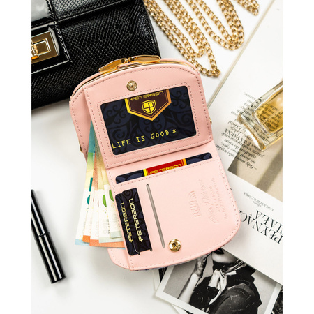 Kleine Damen Geldbörse aus Öko-Leder mit Blumenmuster – Peterson