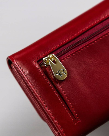 Große Damen Geldbörse aus Leder mit Druckverschluss und RFID – Rovicky