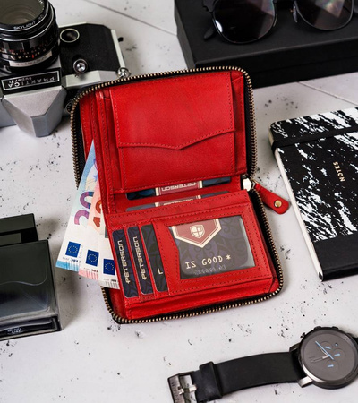 Große Herren Geldbörse aus Leder mit Reißverschluss – Peterson