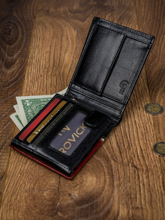 Herren Geldbörse quer, zweifarbig aus hochwertigem Leder – Rovicky