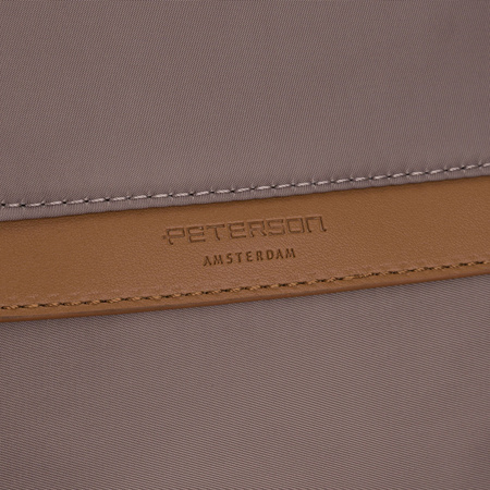 Städtischer Damen-Rucksack aus Nylon und Öko-Leder in Beige – Peterson