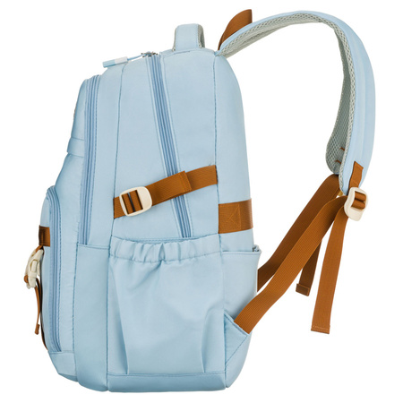 Peterson Schulrucksack aus Polyester in Hellblau mit verstellbaren Trägern