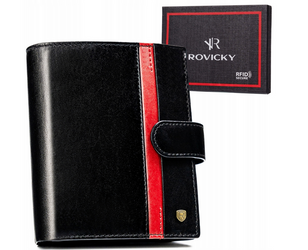 Große Herren Geldbörse aus Leder mit Druckknopfverschluss – Rovicky