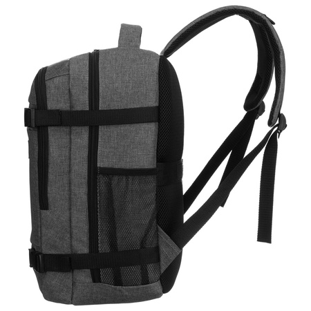 Reise-Rucksack aus Polyester in Grau, ausgestattet mit einem ansteckbaren Gürtel – Peterson