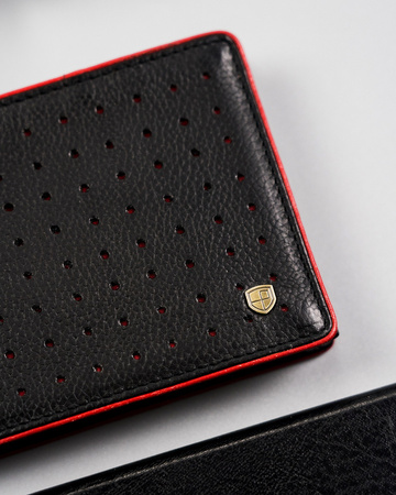 Herren Geldbörse aus Leder mit Durchbruchmuster – Peterson