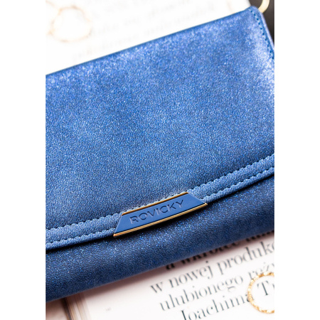 Mittlere Damen-Geldbörse aus Öko-Leder in Marineblau - Rovicky