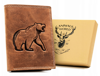Große Herren Geldbörse aus Leder im Hochformat – Always Wild