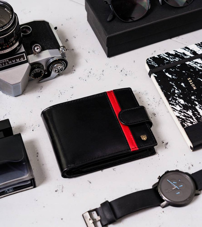 Große Herren Geldbörse mit Druckknopf – Rovicky