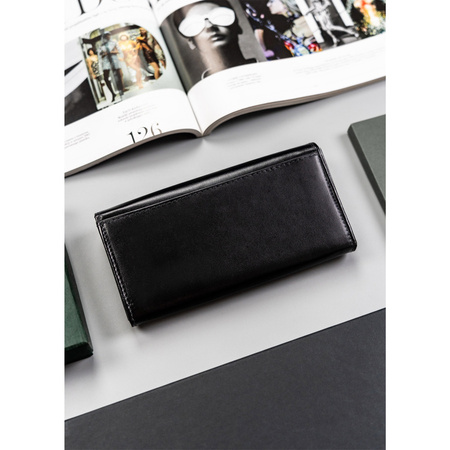 Große Damen Geldbörse in Schwarz für Bargeld mit RFID – Peterson