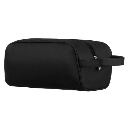 Kosmetiktasche aus synthetischem Stoff in Schwarz, mit Reißverschluss – Peterson