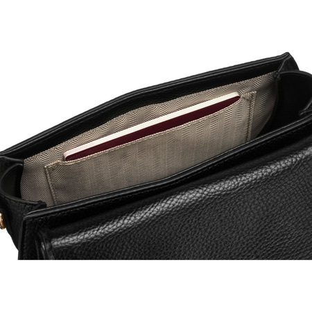 Klassische Damen-Umhängetasche aus Öko-Leder in Schwarz – Peterson