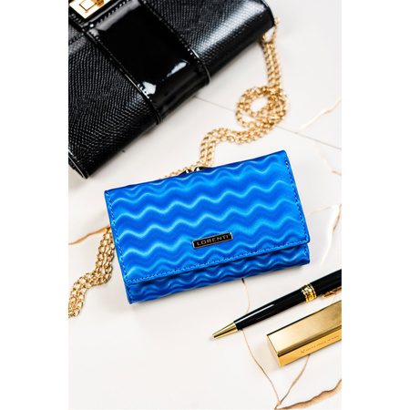 Damen Geldbörse aus Leder mit Bügelverschluss und Wellenmuster – Lorenti