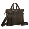 Braune Herren Aktentasche aus Leder mit Laptopfach – Peterson