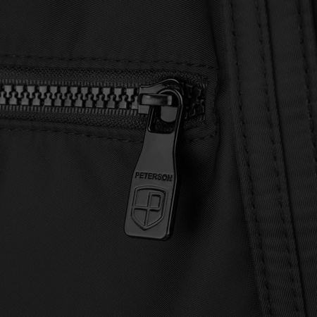 Schwarze, städtische Damen-Shopper-Tasche aus Polyester, einteilig – Peterson