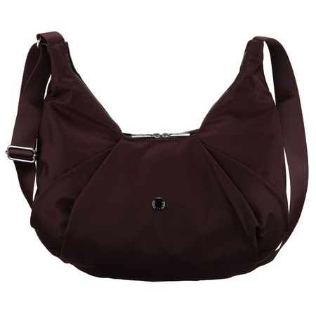 Große, burgunderrote Damen-Handtasche aus Polyester, passend für A4-Format – Peterson