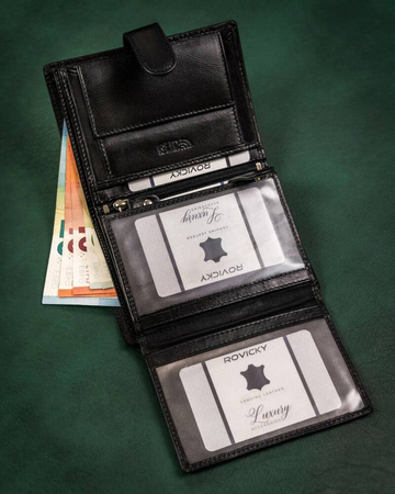 Geschenkset: elegante Herren Geldbörse aus Leder und Schlüsselanhänger – Rovicky