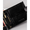 Schwarze, große Herren-Geldbörse aus echtem Leder mit Druckknopfverschluss - Peterson