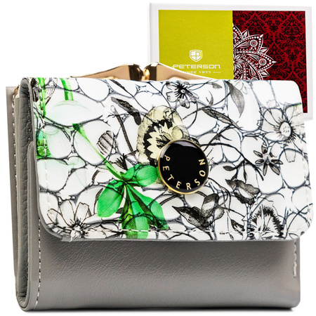 Kleine Damen Minigeldbörse aus grünem Leder – Peterson