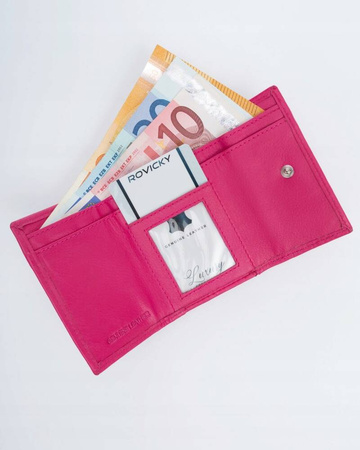 Eleganter Damen Geldbörse mit Druckknopf aus echtem Leder – Rovicky