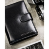 Große, schwarze Herren Geldbörse aus Leder mit Druckknopfverschluss – Peterson